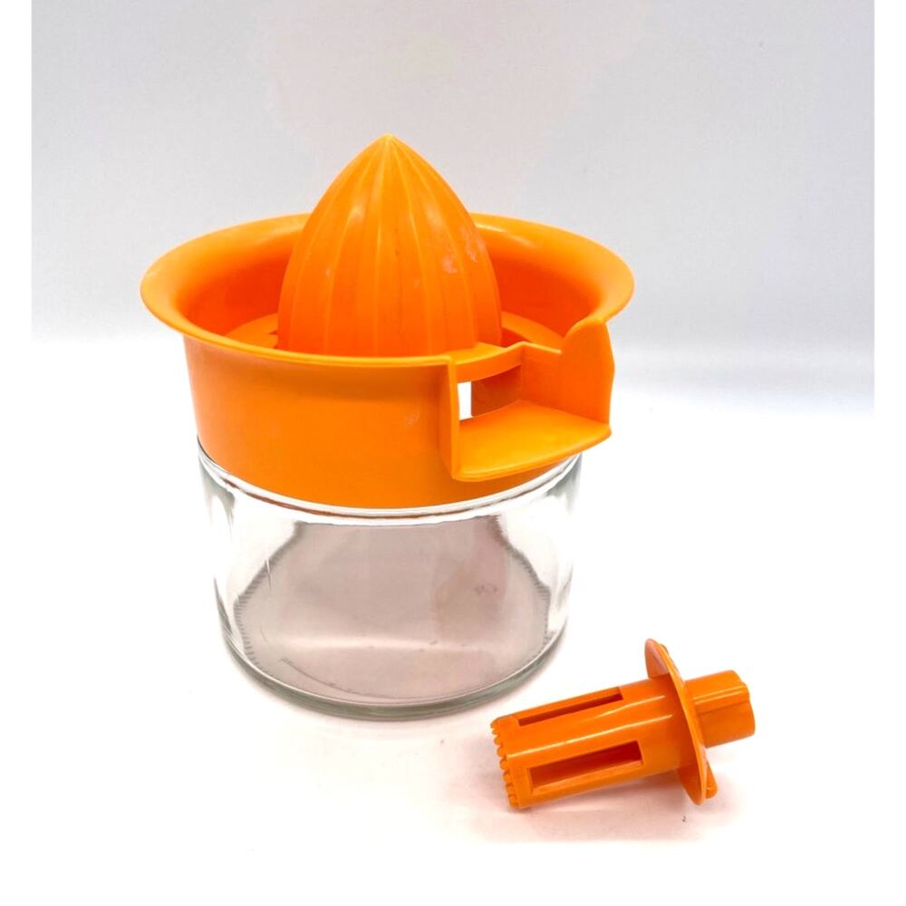 Vintage Gemco Orange Citrus Juicer Glass Jar with Extractor